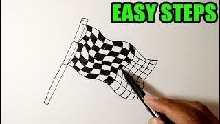 How to draw checkered flag | Easy Drawing Ideas