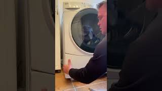 Kenmore washing machine, clean filter,  trap, front load washer!!  In 5 minutes