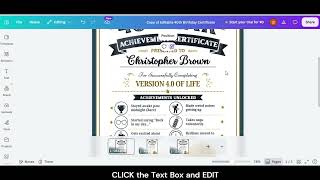 Editable Funny 40th Birthday Certificate - How-To Edit Tutorial