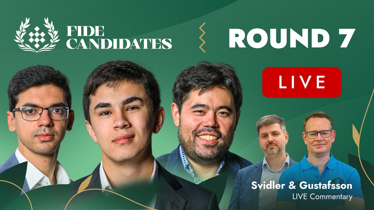♟ CHESS | FIDE Candidates 2026 | Round 7 LIVE | Sindarov, Giri, Muzychuk & more