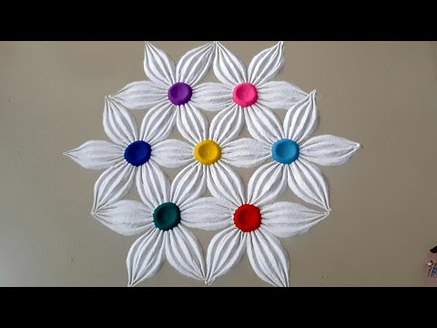 indian traditional flower theme rangoli design by top rangolis