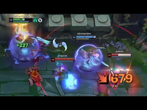 A 20/2 Aphelios absolutely destroying the enemy team