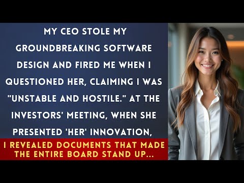"My Boss Stole My Project and Fired Me — The Board Meeting Revealed I Owned the Patents"
