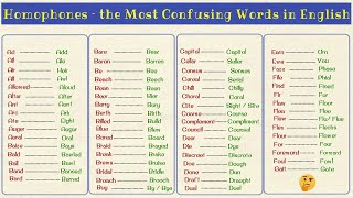 300+ Commonly Confused Homophones in English from A to Z