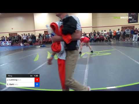 2018 Marine Corps US Open/UWW Junior Freestyle 79 Rnd Of 32 - Jake Lanning (Bull) Vs. Christian Ba
