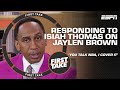 Stephen A. addresses Isiah Thomas' comments & Jaylen Brown's marketability | First Take