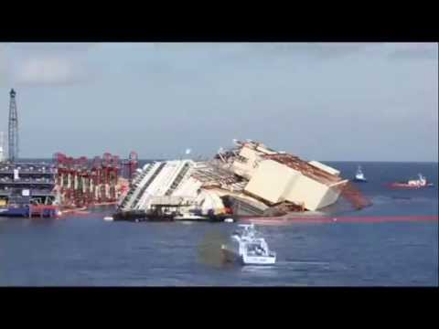 Así se enderezó el Costa Concordia, a cámara rápida