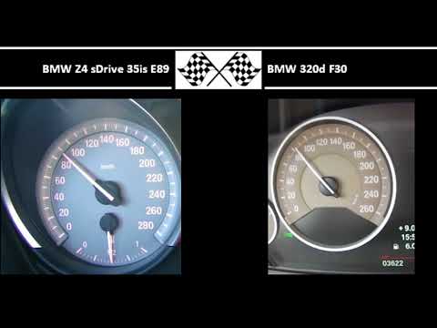 BMW Z4 sDrive 35is E89 VS. BMW 320d F30 - Acceleration 0-100km/h