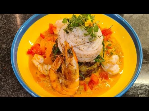 dover sole recipe with prawns, saffron curry, samphire and potato  rosti