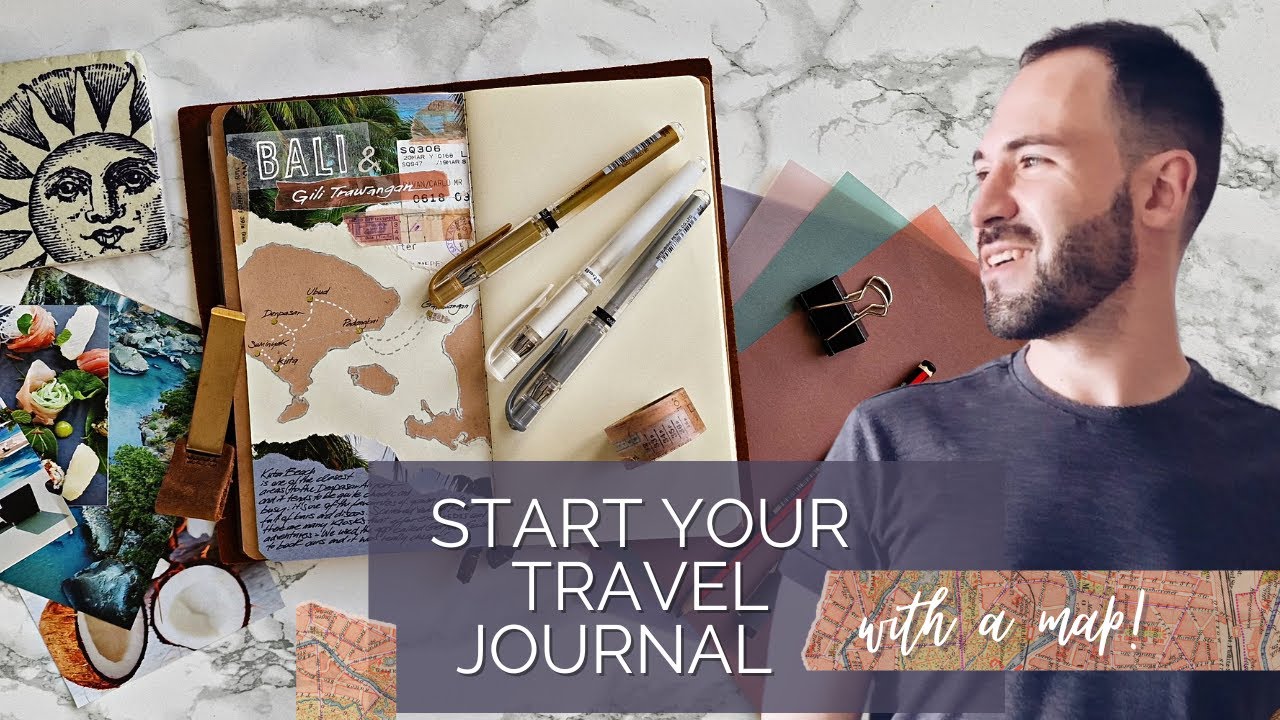🗺️ Create a MAP PAGE for your TRAVEL JOURNAL! 🖋️ Scrapbooking journaling tutorial