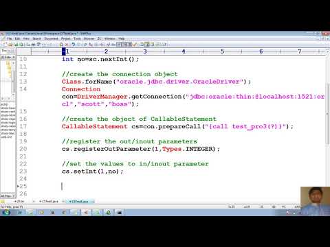 48 Advanced Java Tutorial Jdbc Call Pl Sql Procedure With Inout Param From Java Appl Adv Java