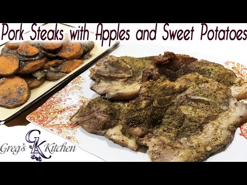 Pork Steaks with Apples and Sweet Potatoes