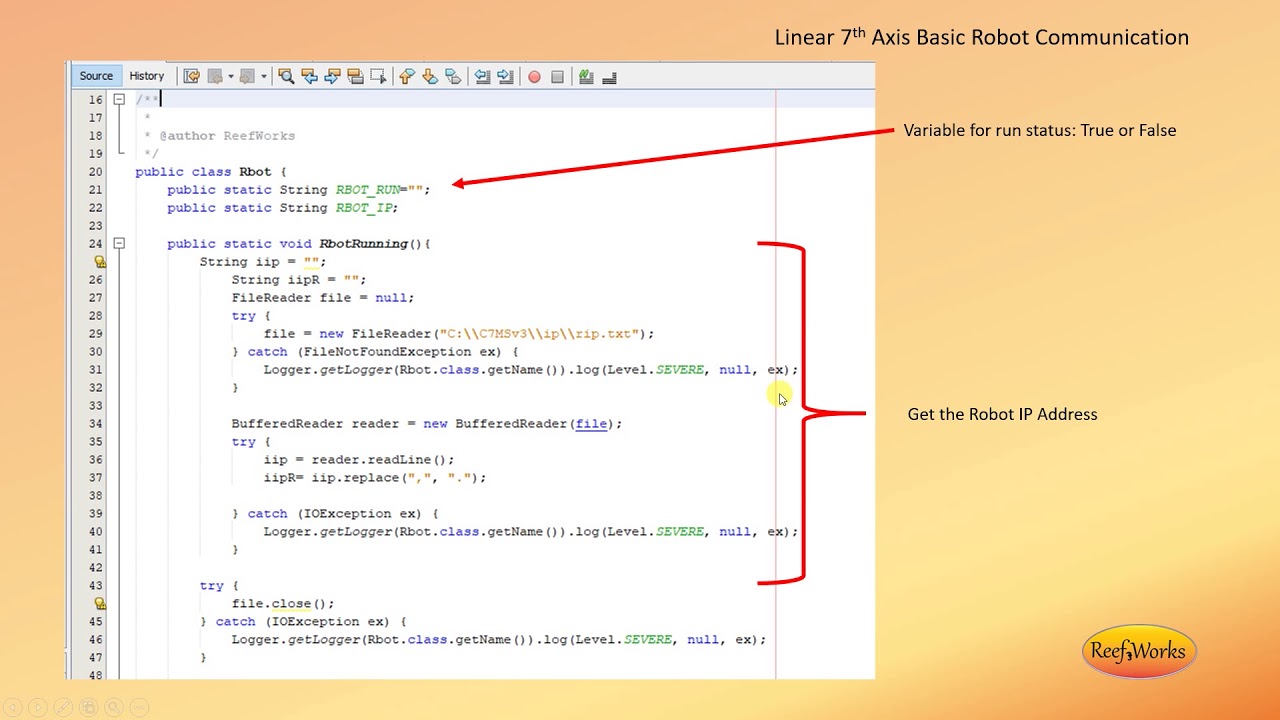 Linear 7th axis robot program