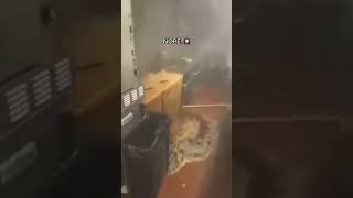 What happens when you put ice in a deep fryer