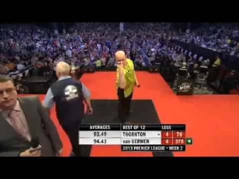 Premeir League Of Darts Robert Thornton v Michael van Gerwen 2013  Great end of the match Week 2