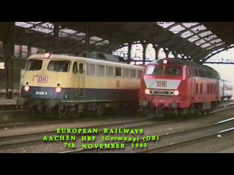 European Railways in the 1990s Aachen Hbf (Aachen Station) (Germany) (DB) on 7th November 1995