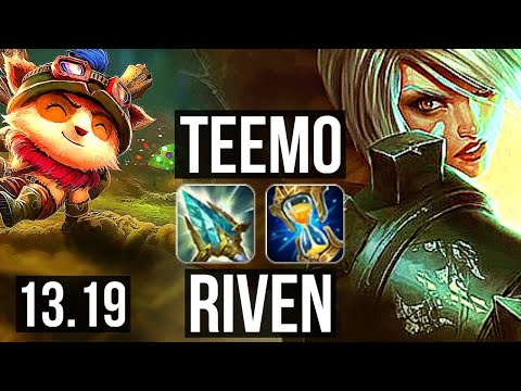TEEMO vs RIVEN (TOP) | 3/1/6, 1.1M mastery | NA Diamond | 13.19