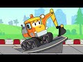 Bagger Und Seine Freunde Wollen Die Rennstrecke Machen Vroom Vroom Cartoon Für Kinder