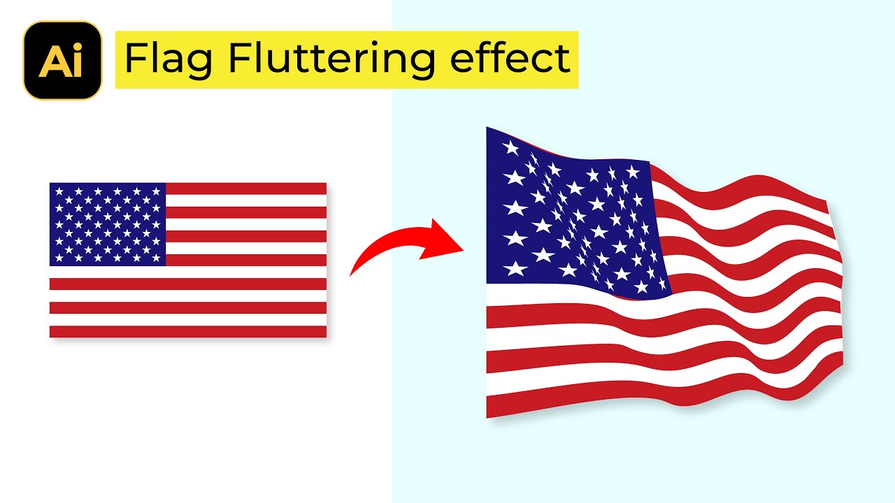 How to Make Flag Fluttering Effect in Illustrator
