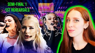 LET'S REACT TO THE EUROVISION 2024 FIRST REHEARSALS (SEMI-FINAL 1)