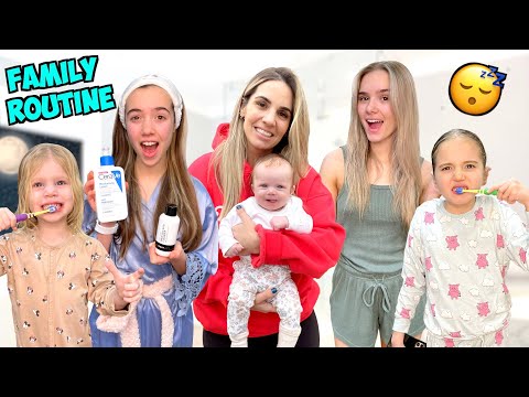 NEW FAMILY NIGHT TIME ROUTINE with FIVE SISTERS! 😱