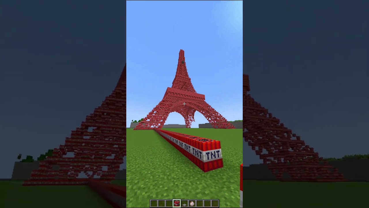 Minecraft TNT Eiffel Tower #shorts #minecraft