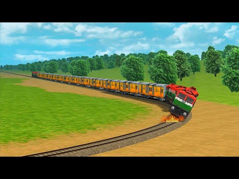 3 HIGH SPEED DIESEL TRAINS vs CRAZY SHARP BEND RAILROAD TRACK-Indian Railways #Train Simulator 2022