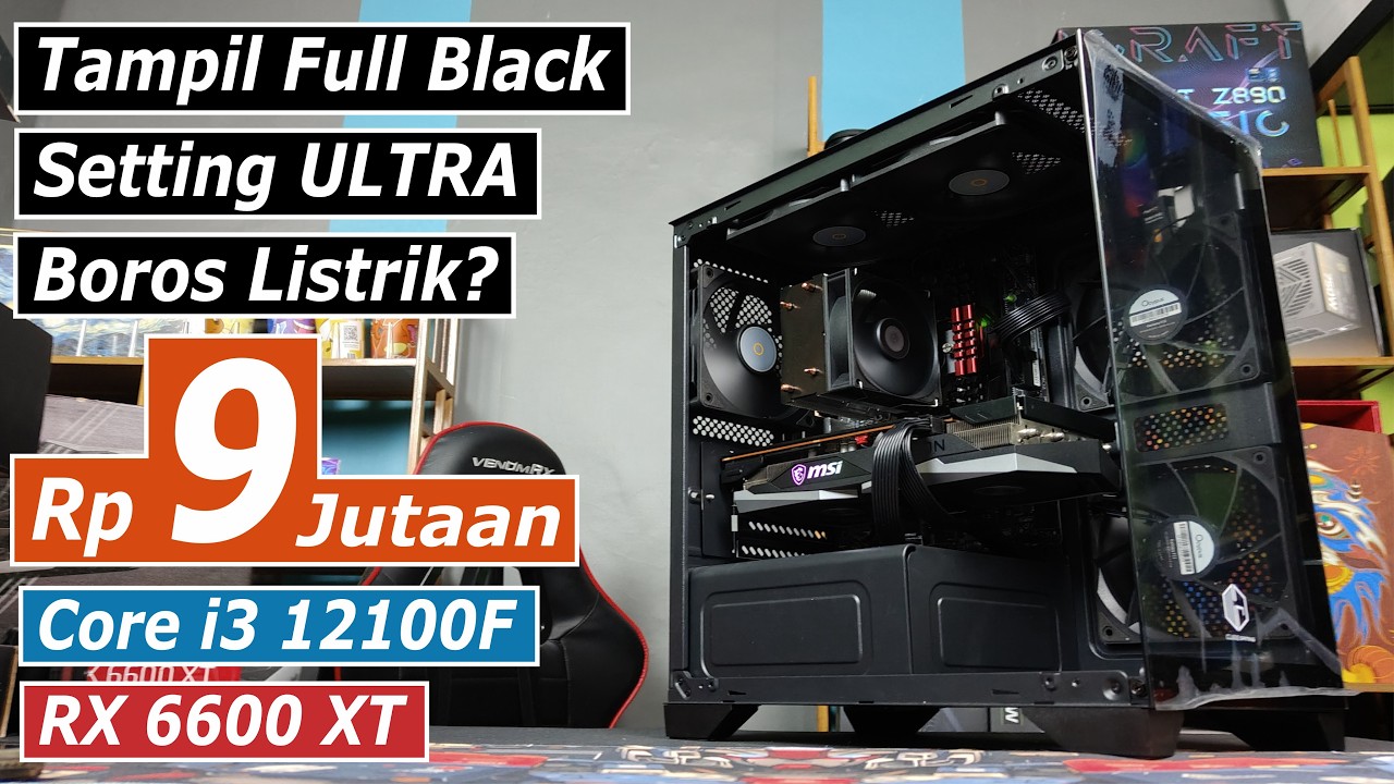Rakit PC Gaming 9 Jutaan di RATA KANAN 1080p with Core i3 12100F + RX 6600 XT