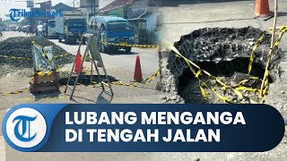 Bogor Hari Ini: Lubang Menganga di Tengah Jalan Nasional Cibungbulang Warga Bogor Swadaya Atur Lalin