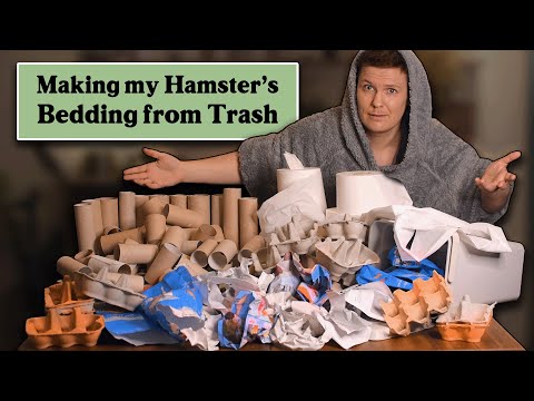 Making my Hamster's Bedding from Household Trash 🐹🚮