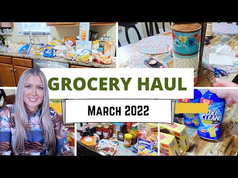 MONTHLY GROCERY HAUL ON A BUDGET | MARCH 2022 | SAMS COSTCO ALDI AND WALMART | HOTMESS MOMMA MD