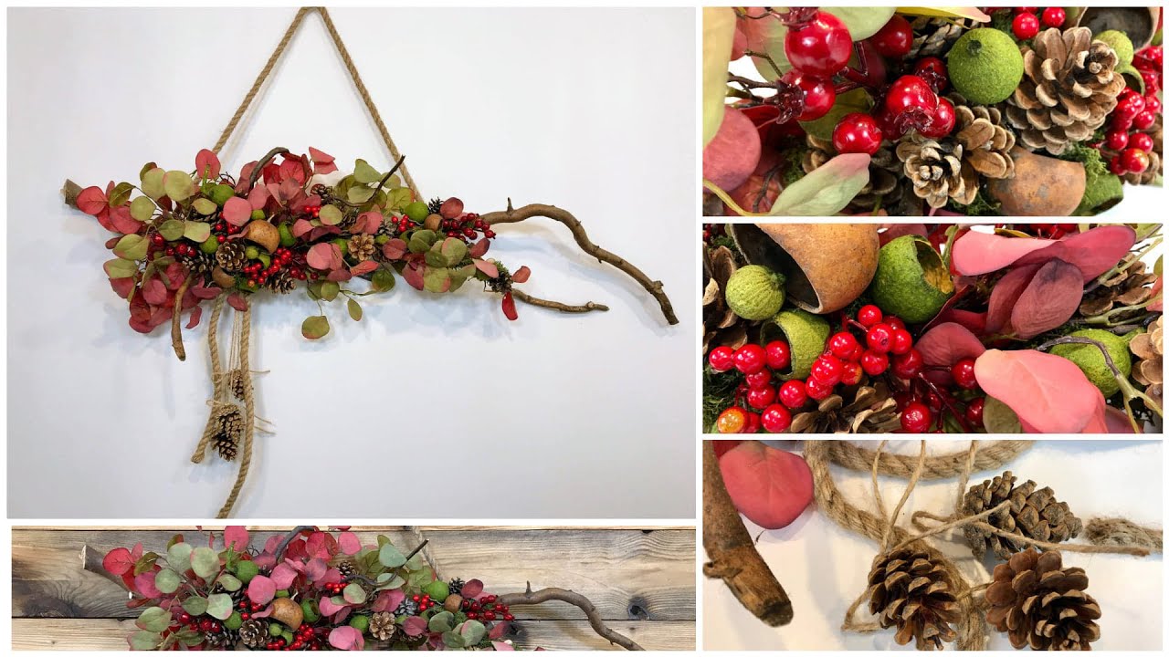 JESIENNA DEKORACJA NA OKNO / NA ŚCIANĘ / NA DRZWI / JAK ZROBIĆ JESIENNY STROIK / DIY