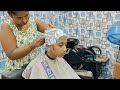 School Girl Headshave With Foam SHOCKING Headshave Of A Young Girl With THICK Hair