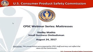 CPSC Small Business Office Webinar Series: Mattresses