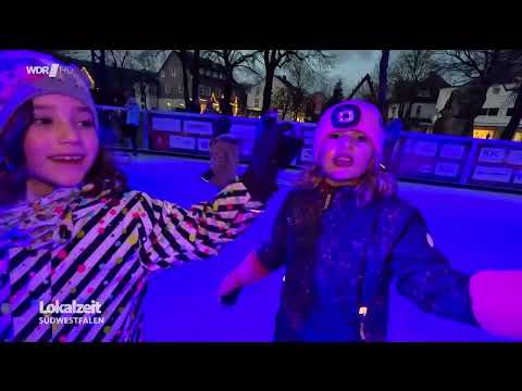 WDR-Bericht: Die synthetische Eislaufbahn von Xtreme Events auf dem Weihnachtsmarkt in Schmallenberg
