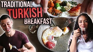 TRADITIONAL TURKISH BREAKFAST BUFFET!! Taste Test Vlog | Jay &amp; Rengin