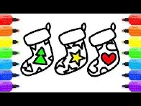 Chaussettes De Noël Apprendre Les Pages À Colorier Dessin Et Couleurs Pour Les Enfants