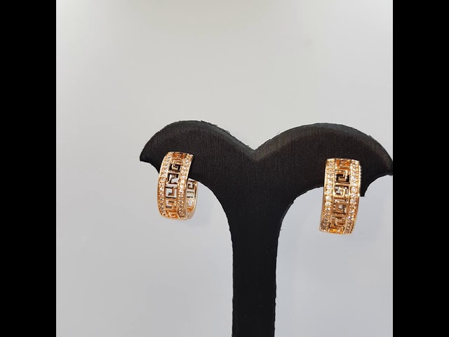 أقراط مطلية ذهب بفصوص زركون طبيعي