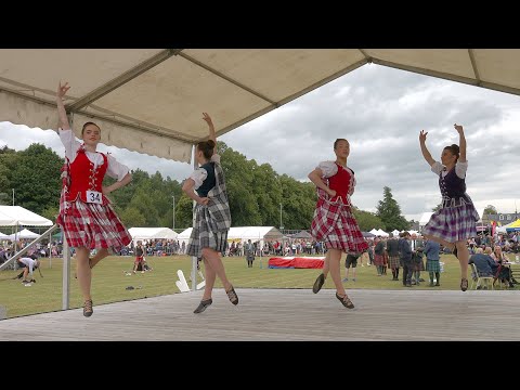 Highland Reel Scottish Highland Dance competition during 2022 Aboyne Highland Games in Scotland