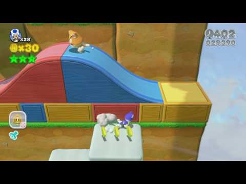 Super Mario 3D World - Mount Beanpole 1-3 Speed Run