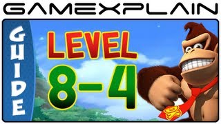 Donkey Kong Country Returns 3D: Smokey Peak 8-4 (Puzzle Pieces, KONG Letters Guide, Walkthrough)