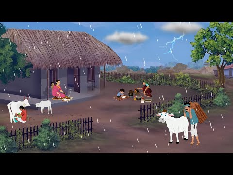 गरीबी की बरसात | cartoon story । hindi story । Bedtime stories  @AkkuToonOfficial ​