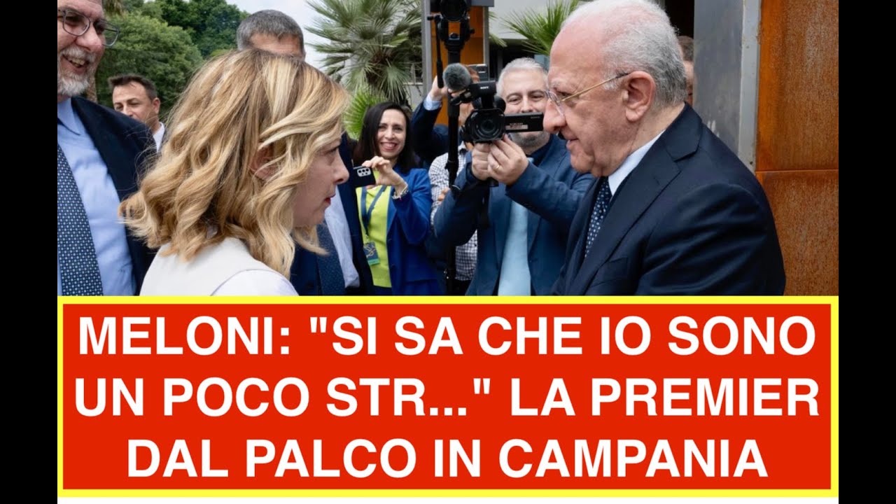 MELONI: "SI SA CHE IO SONO UN POCO STR..." LA PREMIER DAL PALCO IN CAMPANIA
