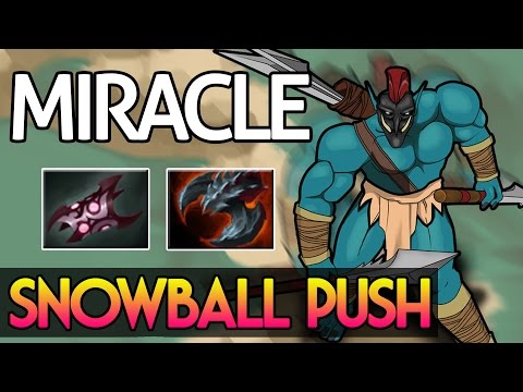 Miracle- Huskar Snowball Push with Armlet + Stanic Dota2 Gameplay