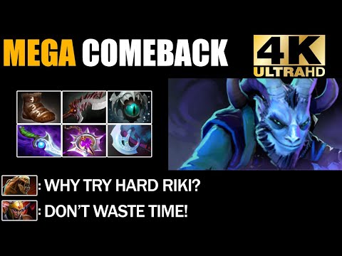 Stealth Assassin Riki Defend Mega Creeps - Epic Comeback Dota 2 Pro Gameplay