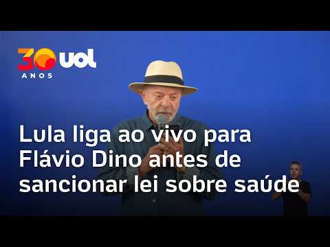 Lula liga para Flávio Dino ao vivo antes de sancionar lei sobre saúde