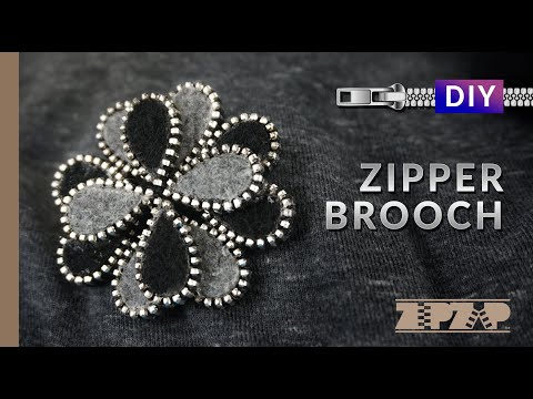 Zipper Brooch Four-Leaf Clover  [DIY]