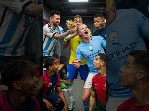 🔥 Messi, Haaland’ın Saçını Herkesin Önünde Çekti! 😂 Ronaldo, Neymar,Yamal ve Mbappé Şokta! #shorts