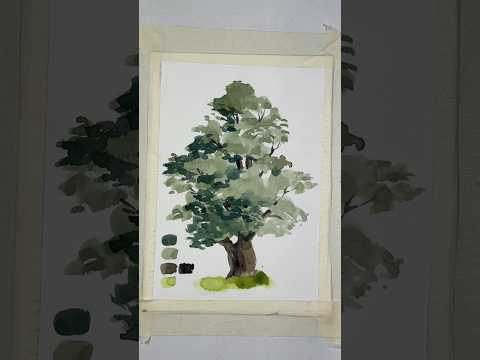 Как нарисовать дерево акварелью