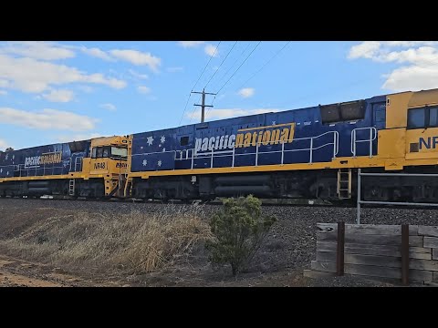 2PM6 PN up "Linfox Express #2" (NR82+NR48+NR17), Perth to Melbourne, 1815, 16/1/24, Stawell East VIC
